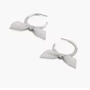 J. Crew Silver Bow Hoop Earrings